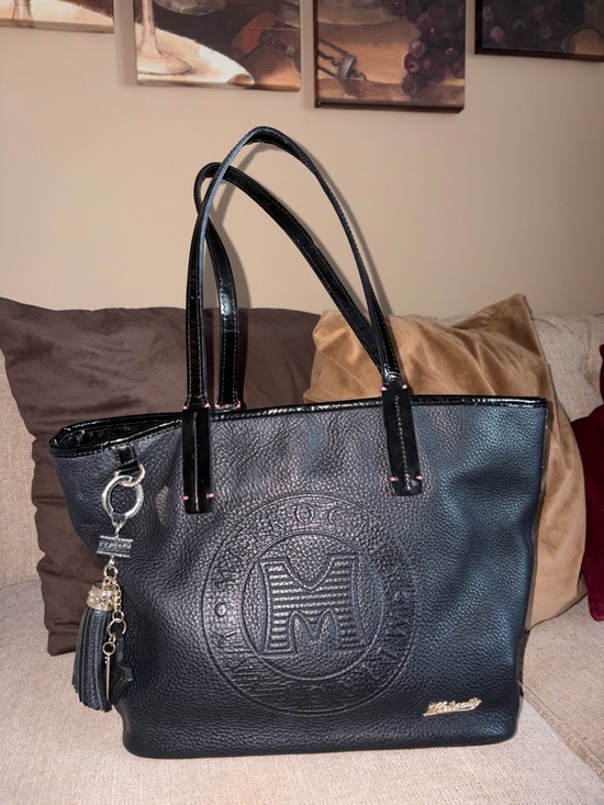 METROCITY Handbags - Metrocity with COA - Jual Black Tote with Tassel Charm and Embossed Monogram